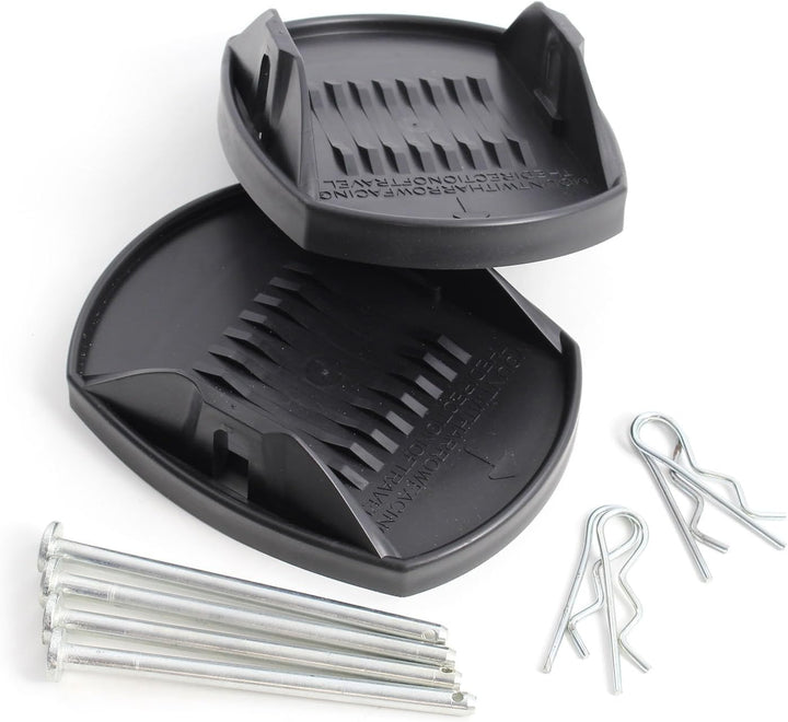 XPOtool 4X Stützplatten 180 x 145 mm mit Metallstift für Kurbelstütze von Wohnwagen, Wohnmobil, Cara