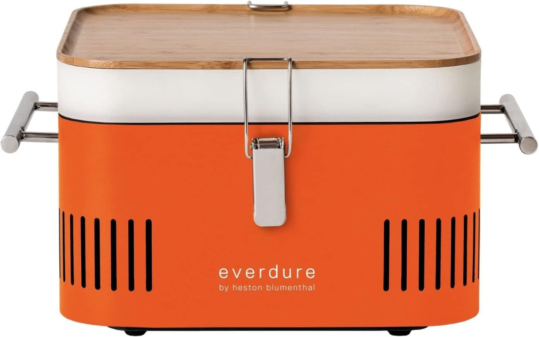 everdure by heston blumenthal Holzkohlegrill CUBE I mobiler Outdoor-Gril in Orange I tragbarer Gourm