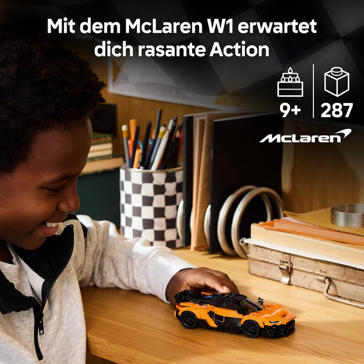 LEGO Speed Champions McLaren W1 - Modellauto mit sammelbarer Fahrer Minifigur - Geburtstagsgeschenki