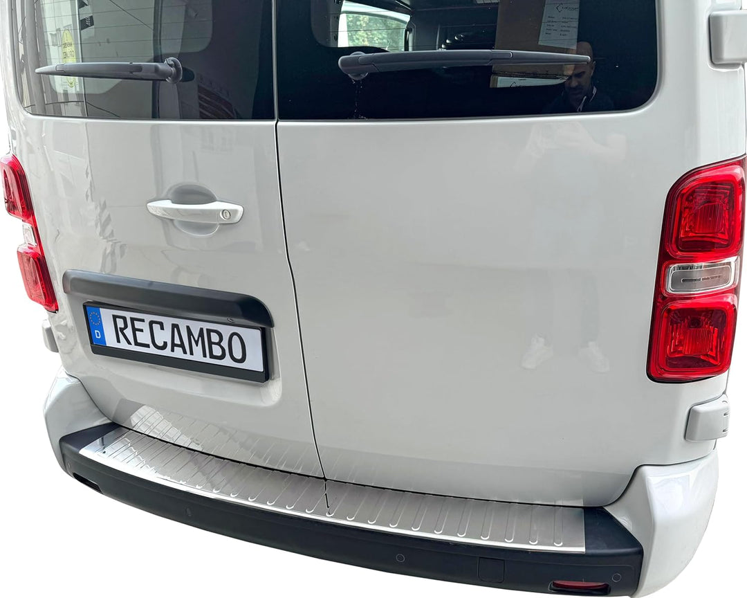 RECAMBO Ladekantenschutz Edelstahl Hochglanz poliert, Chrom Look - kompatibel für Citroen Jumpy 3 -