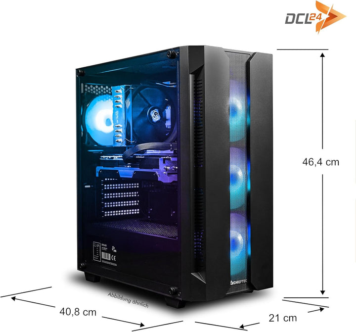 dcl24 Zocker PC Ryzen 5 7600X, RX9060XT 16GB - 1000GB SSD, 32GB DDR5, Desktop PC mit 6x5.3 GHz, Spie