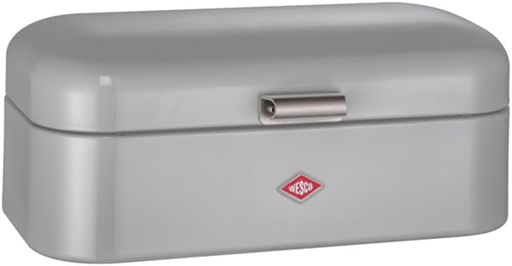 Wesco Grandy Brotkasten in der Farbe grau, pulverbeschichtetes Stahlblech, Lüftungslöcher und stabil
