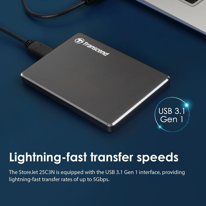 Transcend 1TB USB 3.1 Gen 1 SJ25C3N StoreJet 25C3N externe Festplatte TS1TSJ25C3N, 1TB