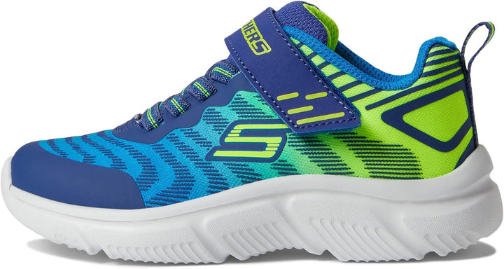 Skechers Jungen 405037l Lmcc Sneaker 27 EU Blue Yellow Textile Navy Synthetic Trim, 27 EU Blue Yello