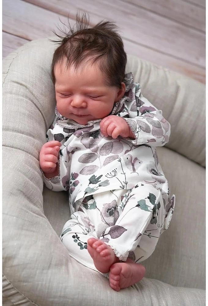 Zero pam Schlafend Reborn Baby Junge, 48 cm Reborn Baby Vollsilikon Lebensecht Junge Augen Geschloss