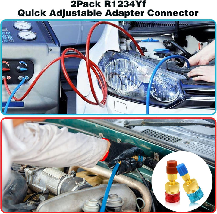 CANIPHA R1234yf-auf-R134a-Adapter, Schnellkupplungssatz, Kältemittel-Nachfüllsatz, High-/Low-Side-R1