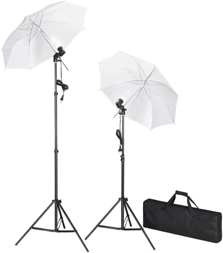 Fotostudio-Set mit Hintergrund, Beleuchtungssets, Stative, Schirme, 500 x 300 cm Baumwollhintergrund