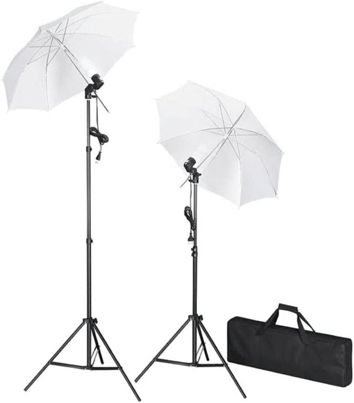 Fotostudio-Set mit Hintergrund, Beleuchtungssets, Stative, Schirme, 500 x 300 cm Baumwollhintergrund