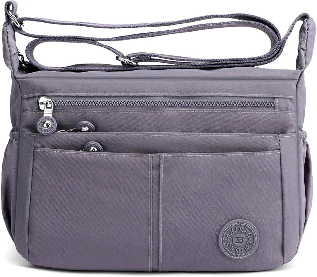 DIRRONA Beiläufig Damen Umhängetasche Multi Pocket Crossbody Bag Mittelgrosse Umhängetasche Aus Nylo