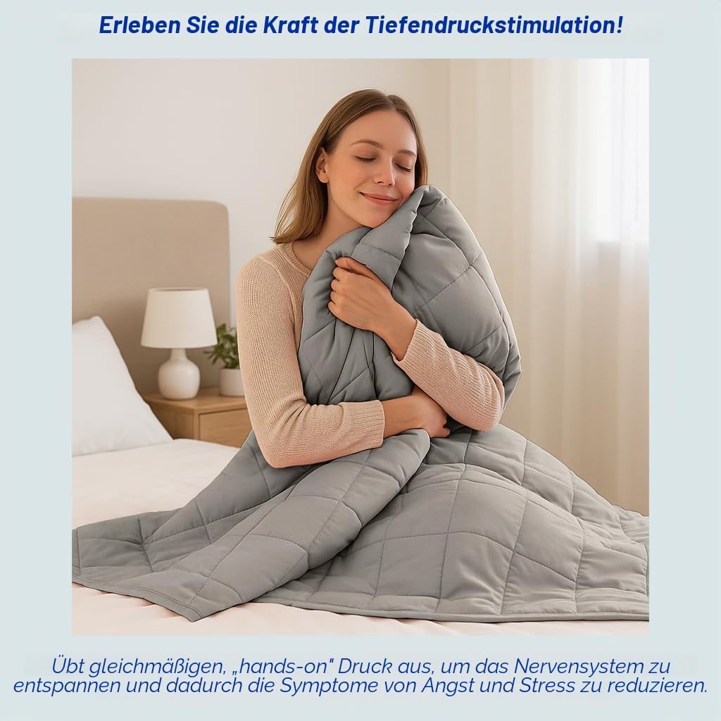 Harbour Housewares Gewichtsdecke mit Aufbewahrungstasche - 125 x 150cm - 4kg - Grau - 1x Schwer Erwa
