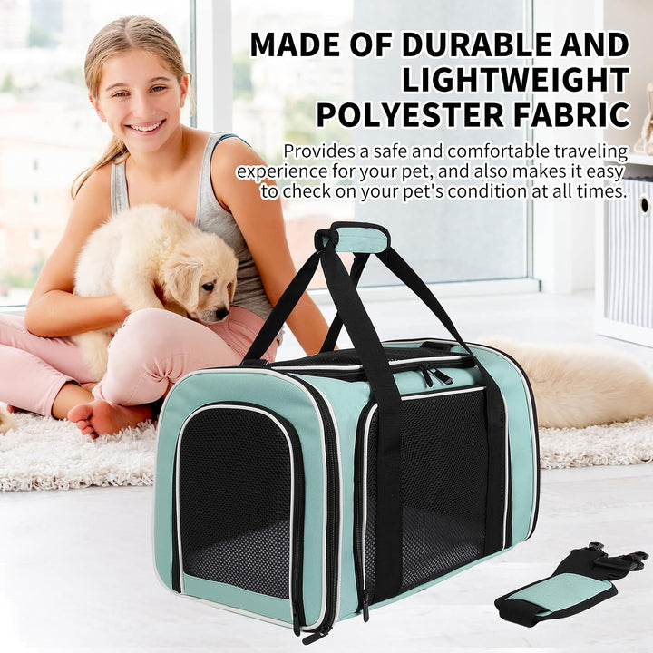 Yipincover Carriers Transportbox für Katzen, weich, Grösse M, Grün Medium Grün, 17.0"L x 11.0"W x 11