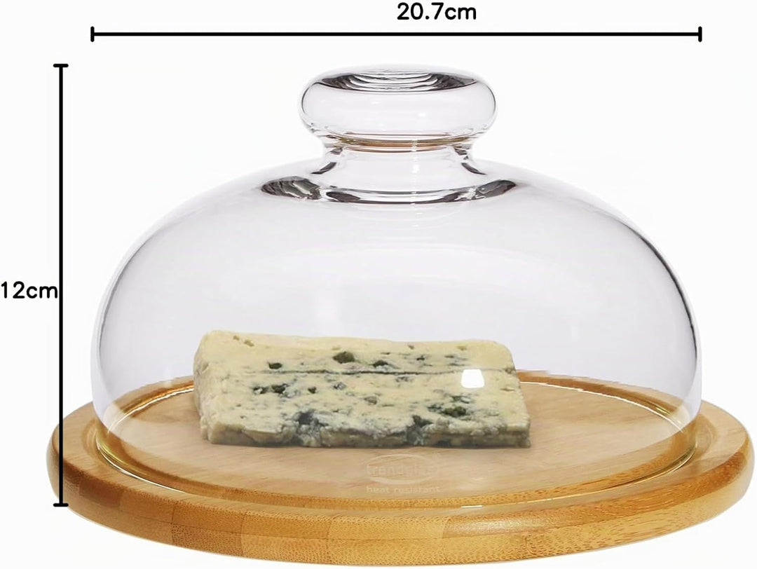 Trendglas Jena Käseglocke mit Bambusunterteller, 17 cm