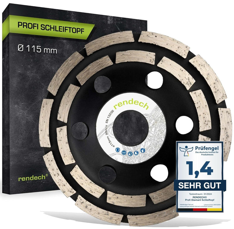 Profi Diamant Schleiftopf 115 mm für Beton, Stein, Fliesenkleber uvm. - Beton Schleifscheibe 115mm f