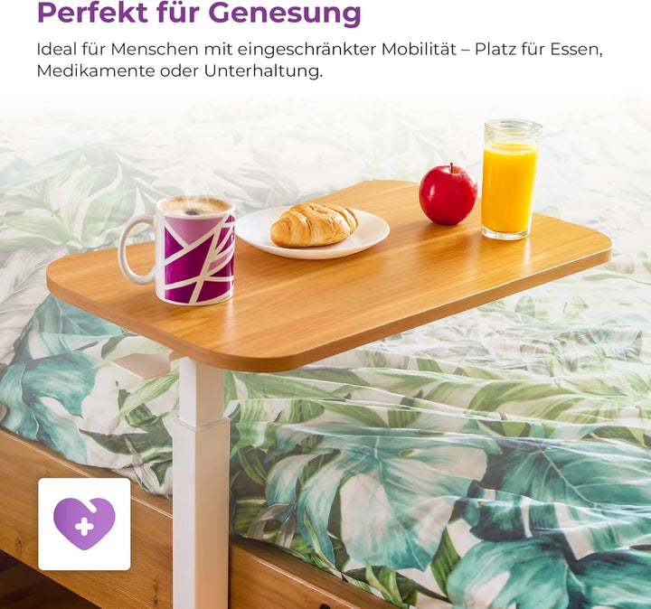 Spacetronik Höhenverstellbarer Beistelltisch mit Rollen, Mobiler Stehpult Höhenverstellbar 66–106 cm