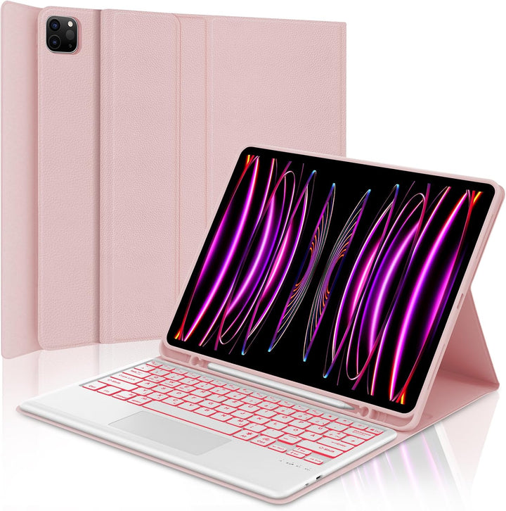 IVEOPPE Tastatur für iPad Pro 12,9, Hülle mit Tastatur für iPad Pro 6. Generation, Bluetooth QWERTZ