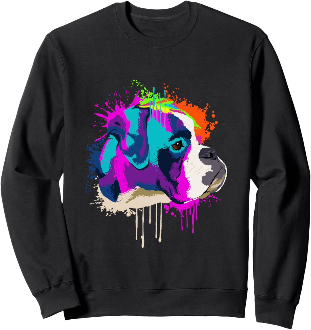 Splash Art Boxer Hundehalter Geschenkidee Hunde Sweatshirt