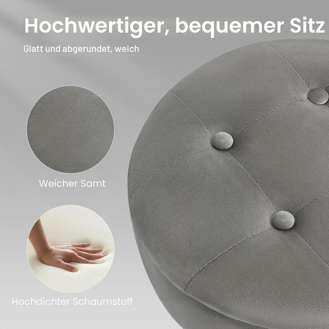 WOLTU Barhocker 2er Set, Sitzhocker mit Stauraum, Hocker höhenverstellbar 360° drehbar, Drehhocker f