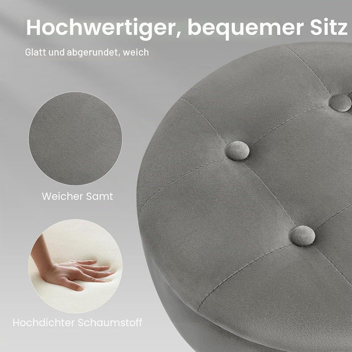 WOLTU Barhocker 2er Set, Sitzhocker mit Stauraum, Hocker höhenverstellbar 360° drehbar, Drehhocker f