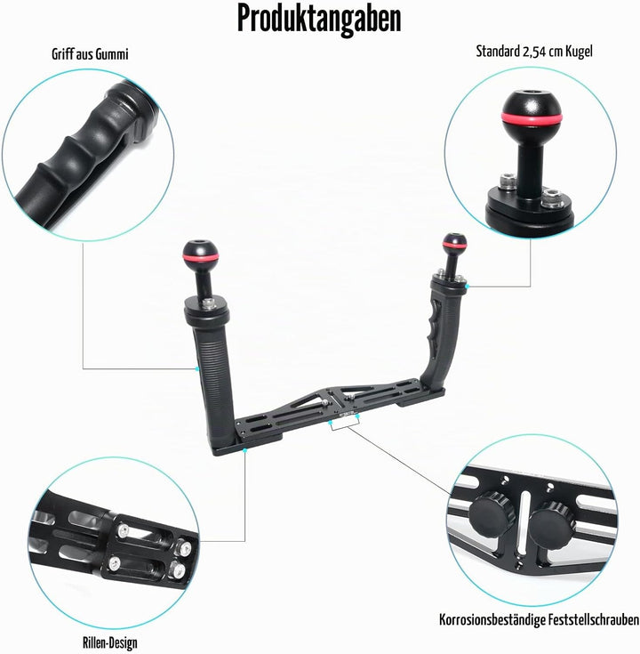 Nitescuba NS10 Unterwasserkameraablage ausziehbarer Griff Griffe Halterung für gopro,pt059,rx100 uw