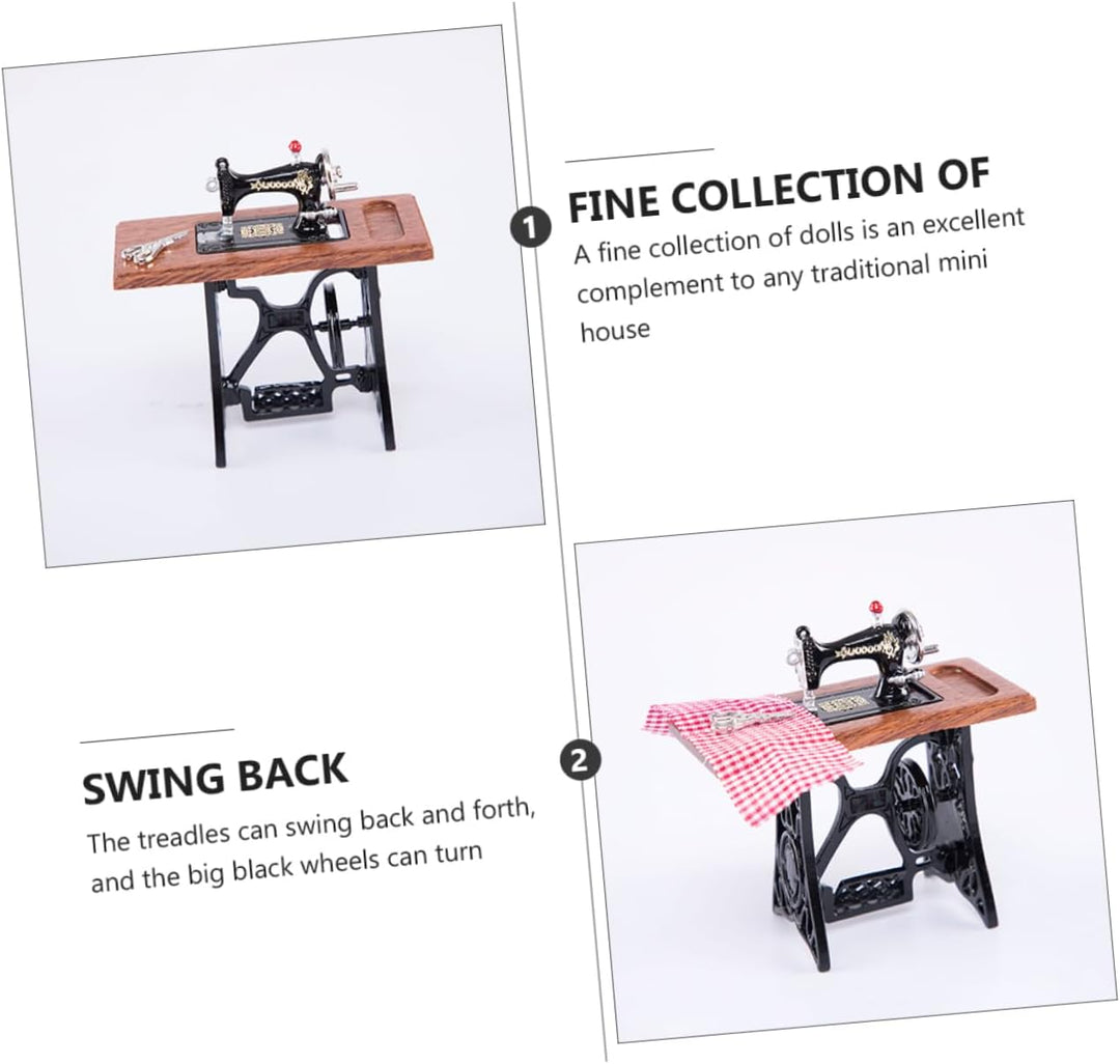 Supvox Mini Nähmaschine Dekoration für Puppenhaus Miniatur Wohnaccessoire Deko für Mini Hausmodelle