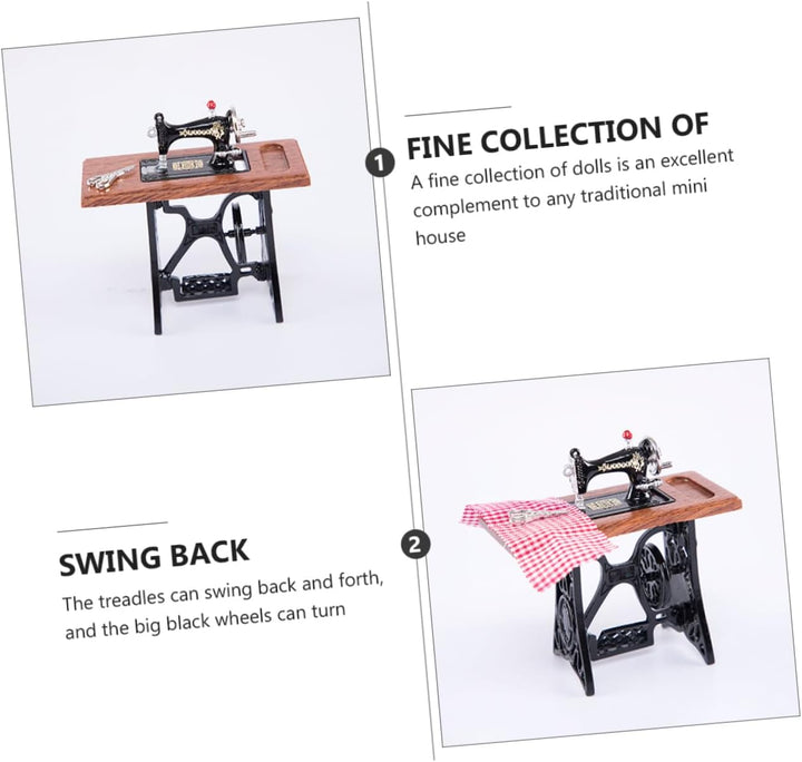 Supvox Mini Nähmaschine Dekoration für Puppenhaus Miniatur Wohnaccessoire Deko für Mini Hausmodelle
