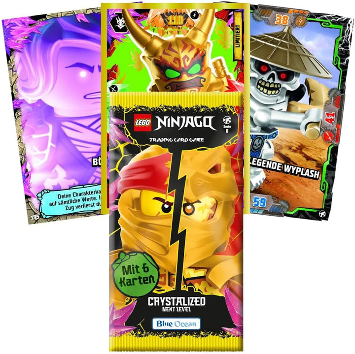 Bundle mit Lego Ninjago Serie 8 Next Level Trading Cards - 1 Starter + Exklusive Collect-it Hüllen,