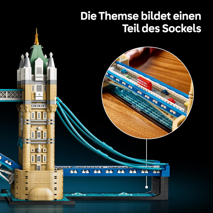 LEGO Architecture Tower Bridge - DIY Miniatur Modellbau für Erwachsene - 3D Regal Deko Set mit hochk