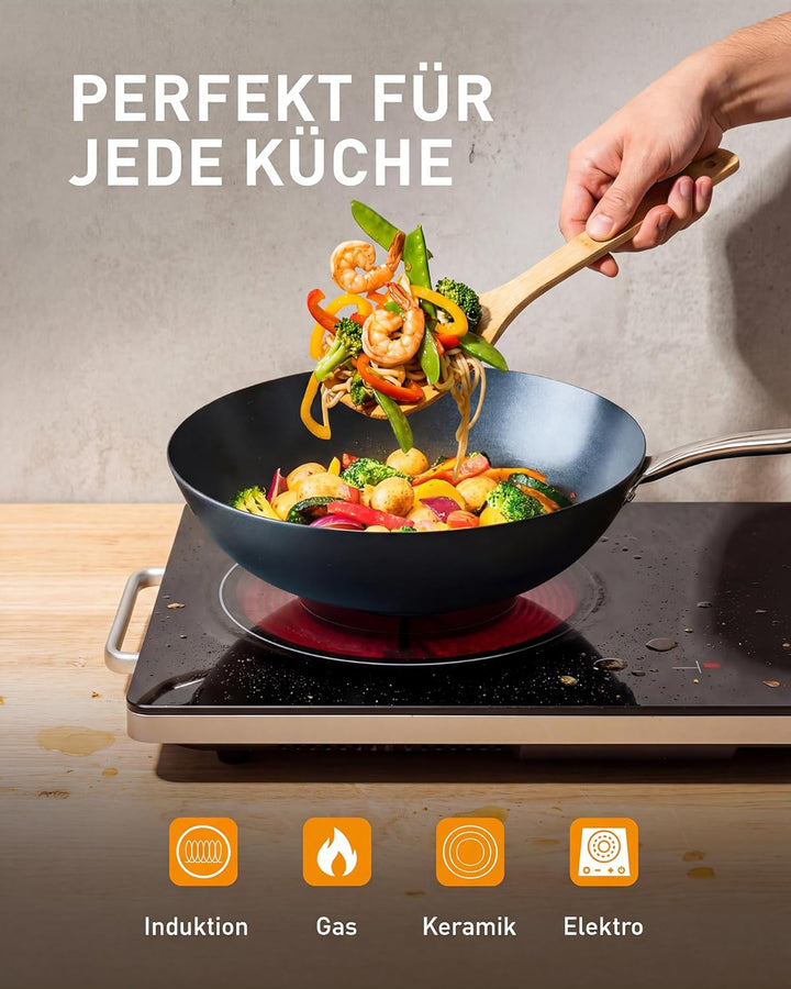 Cosy & Trendy Fusion Pro Wokpfanne Ø 30 cm – PFAS-freie Beschichtung – Robuster Karbonstahl mit Edel