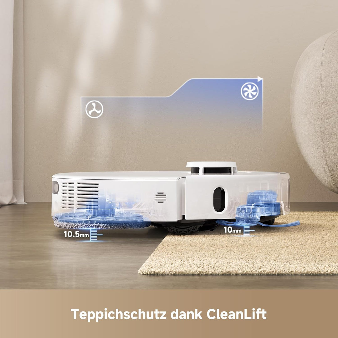 Mova P50 Ultra Saugroboter mit flexiblem Wischmopp, 19.000 Pa Saugkraft, Ecken- und Kantenreinigung,