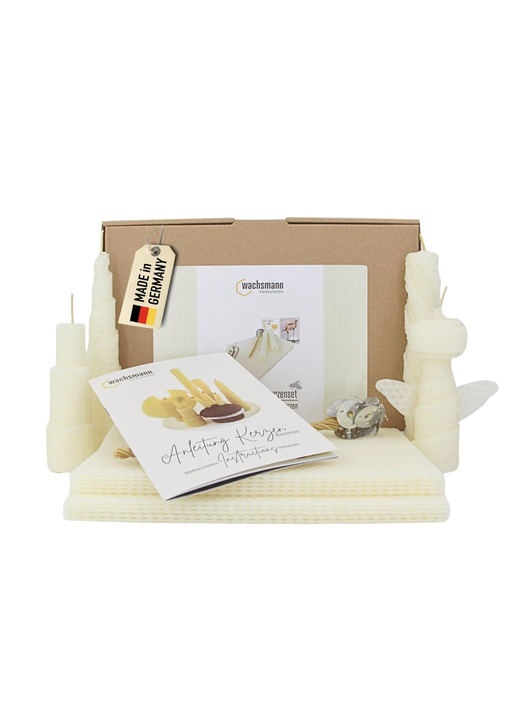 Wachsmann DIY Bienenwachs Kerzen Bastelset – Starterset für 10 Kerzen in vielen Farben – 100% reines