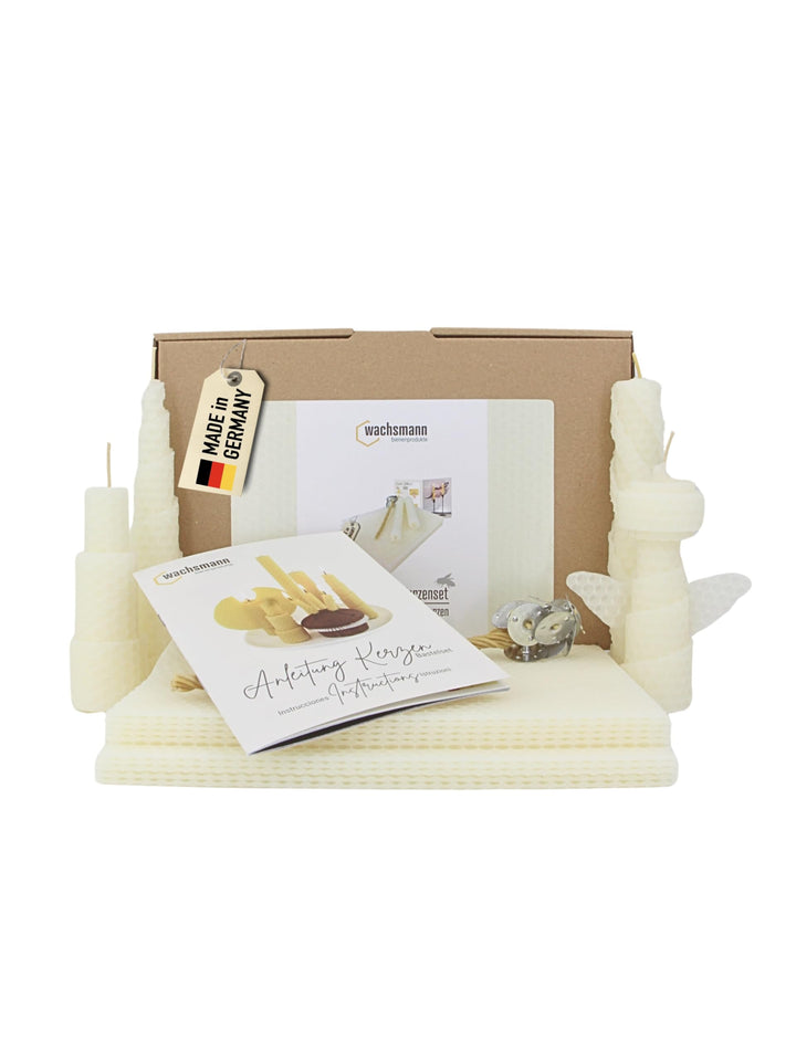 Wachsmann DIY Bienenwachs Kerzen Bastelset – Starterset für 10 Kerzen in vielen Farben – 100% reines