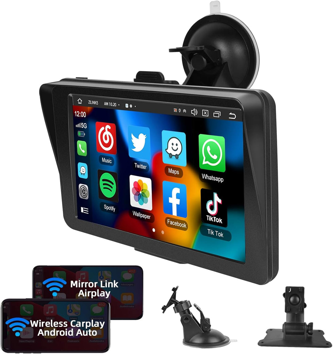 Podofo 7 Zoll Wireless Apple Carplay Android Auto Tragbares Autoradio Touchscreen Auto Stereo Radio