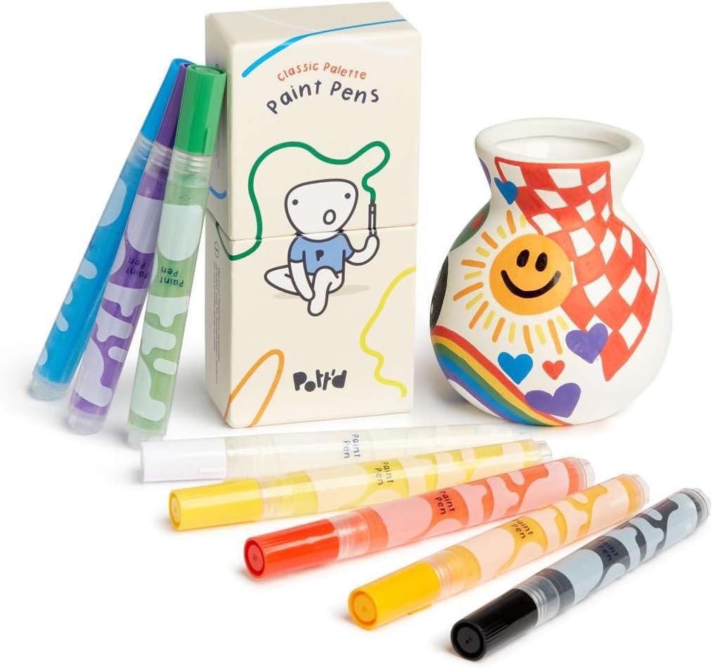 Pott'd™ Deluxe Edition Lufttrocknendes Ton-Heim-Töpferei-Set für Anfänger inklusive Werkzeugen, Farb