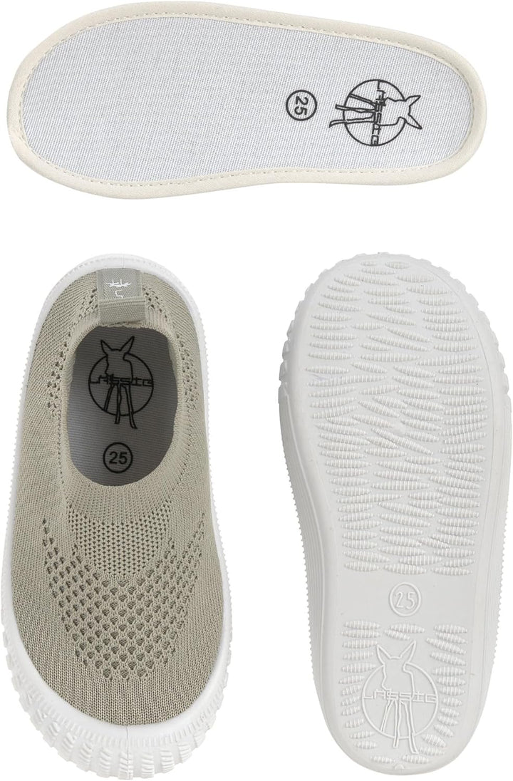 LÄSSIG Baby Kinder Sneaker Kinderschuhe zum hineinschlüpfen Antirutsch Sohle/Allround Sneaker Grün 1