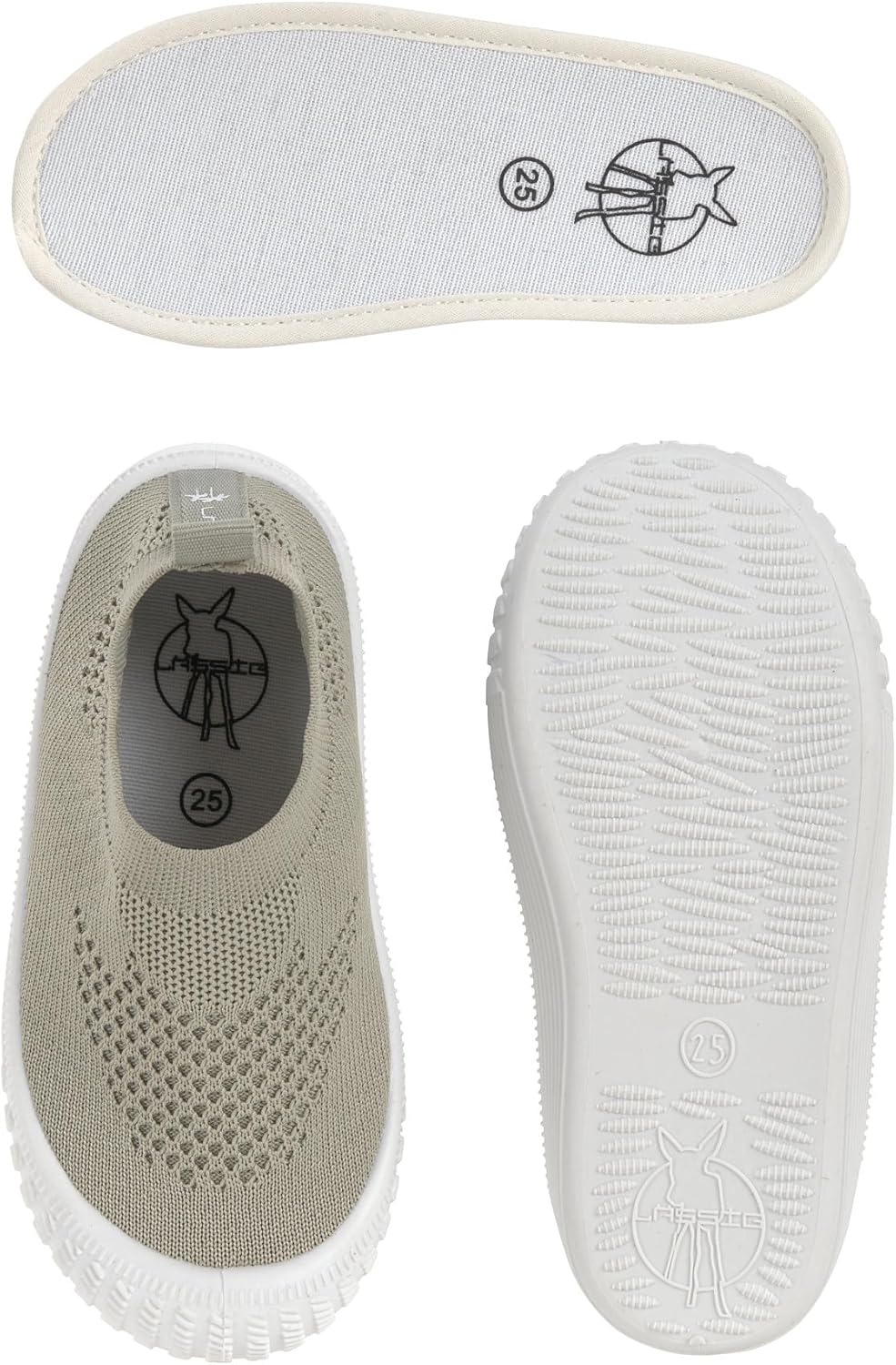 LÄSSIG Baby Kinder Sneaker Kinderschuhe zum hineinschlüpfen Antirutsch Sohle/Allround Sneaker Grün 1