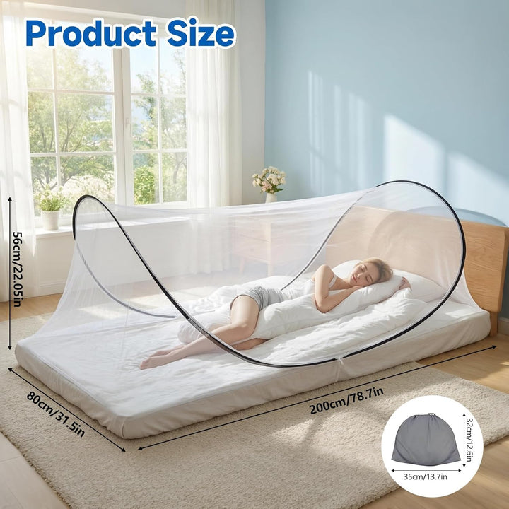 Moskitonetz Pop Up, 200 x 80 x 56 cm Moskitonetz Reise Moskitonetz Bett Faltbares Einfache & Schnell