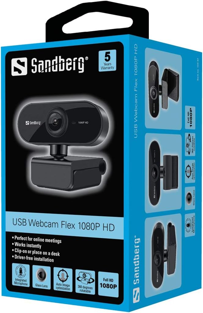 Sandberg USB Webcam Flex 1080P HD Single, Single