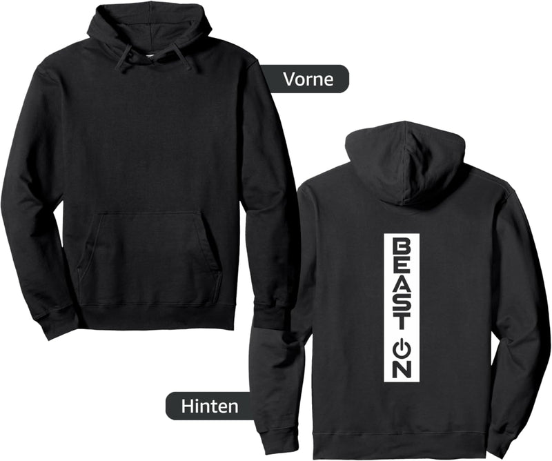 Beast ON Rücken Motiv Rücken Druck Hinten Gym Design Fitness Pullover Hoodie