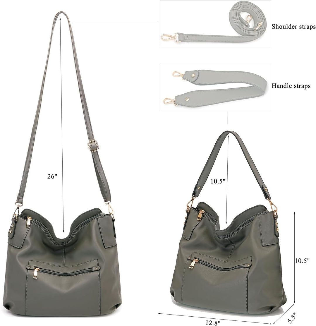 Idesort Grosse Umhängetasche, Damen-Handtaschen und Geldbörsen, Schulter- und Hobo-Taschen für Fraue