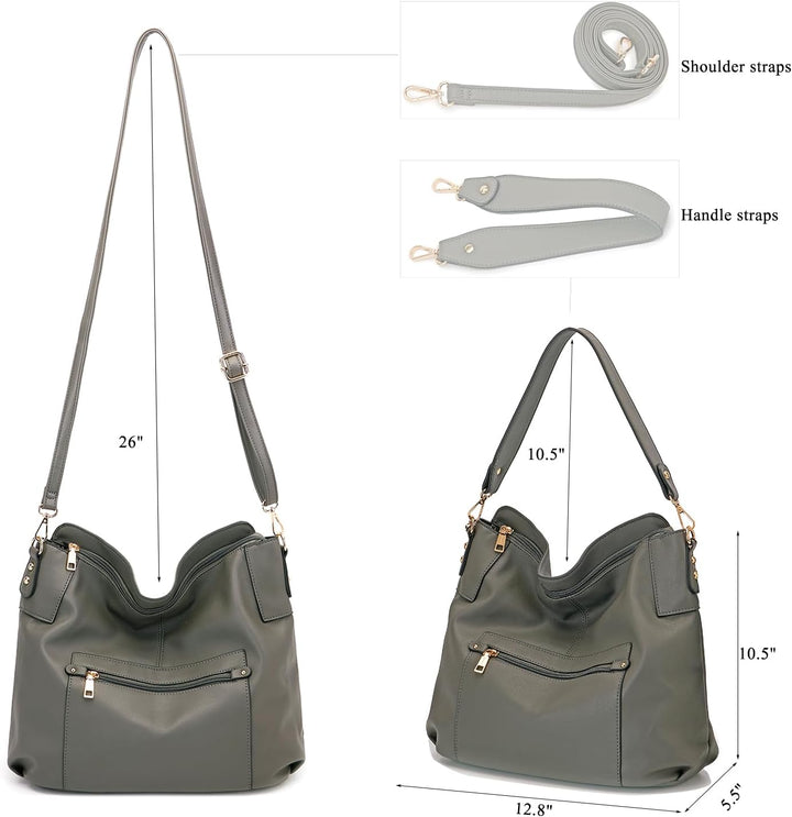 Idesort Grosse Umhängetasche, Damen-Handtaschen und Geldbörsen, Schulter- und Hobo-Taschen für Fraue