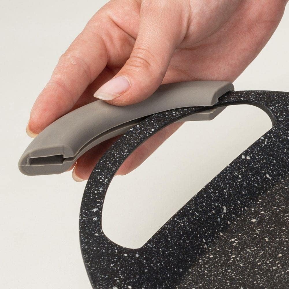 NAVA Grillplatte | Grillpfanne mit Granitbeschichtung FUNTZIO 48x29 cm zum Grillen Braten glatt geri