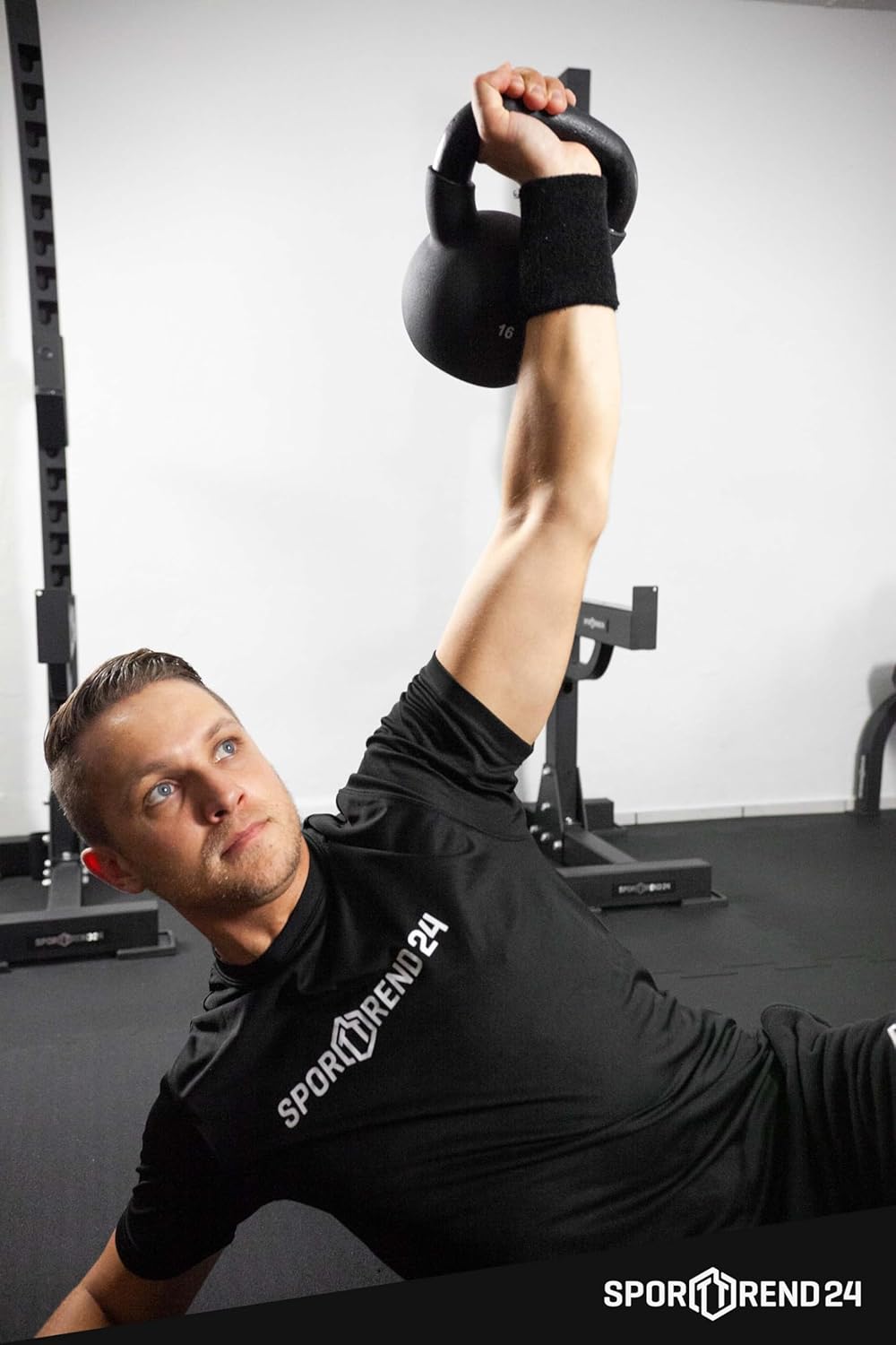 Sporttrend 24® Kettlebell Handgelenkschutz Set Schwarz | Unterarmschutz Wrist Protection