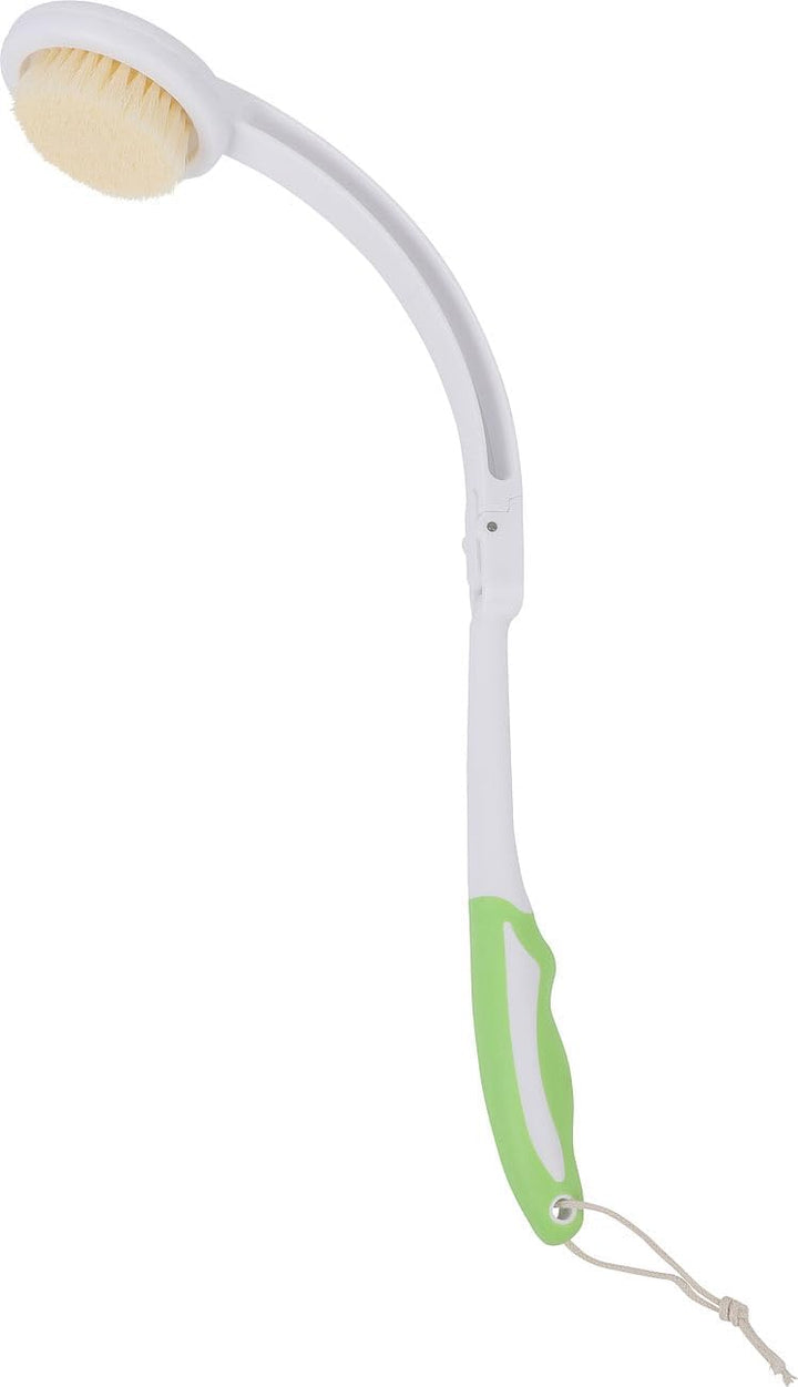 Eincremhilfen: 2er-Set Rücken-Eincremehilfen & Duschbürsten, 6 Köpfe, klappbar 41,5cm (Rückeneincrem