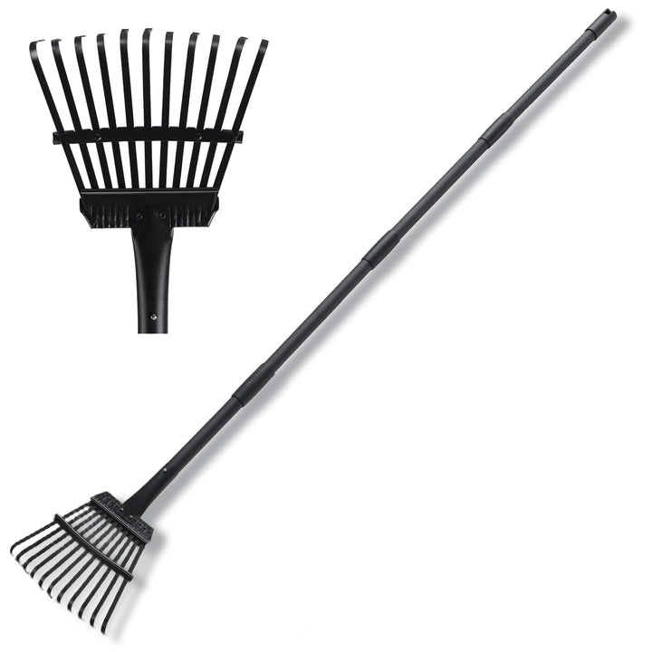 Kleiner Gardena Laubrechen Mit Stiel, 11 Zinken Metall Laubrechen Mit 160 cm Langem Verstellbarem St