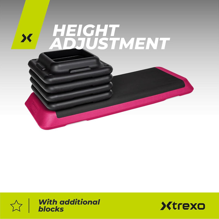 TREXO Stepper Aerobic Schritt für Cardio Fitness Stepper für Zuhause Einstellbare Höhe 10|15|20 cm H