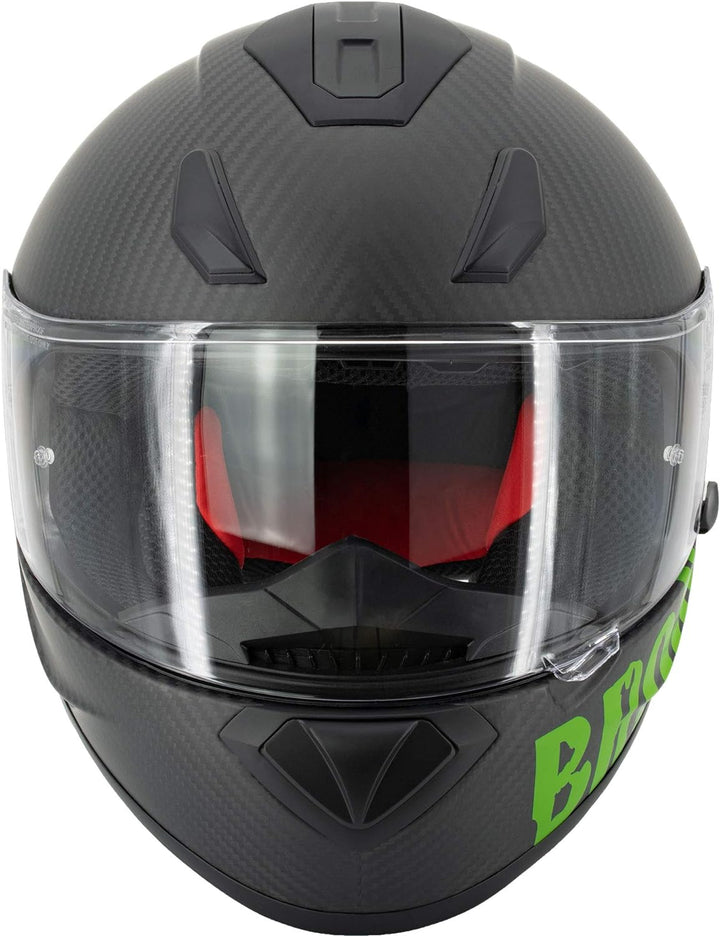 Broken Head BeProud Carbon Grün matt Limitierte Sonderedition - sportlicher Racing Motorrad-Helm S (