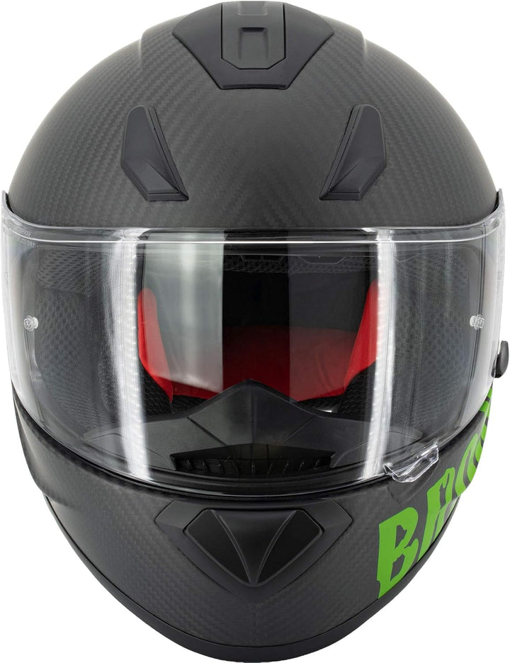 Broken Head BeProud Carbon Grün matt Limitierte Sonderedition - sportlicher Racing Motorrad-Helm XS
