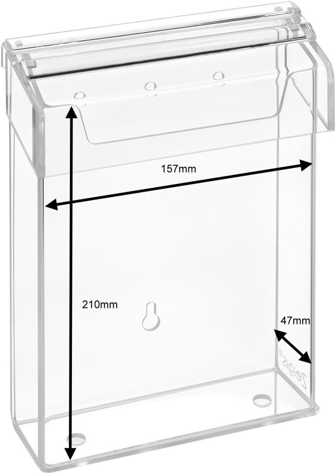 DIN A5 Prospektbox/Prospekthalter/Flyerhalter im Hochformat, wetterfest, für Aussen, mit Deckel, aus