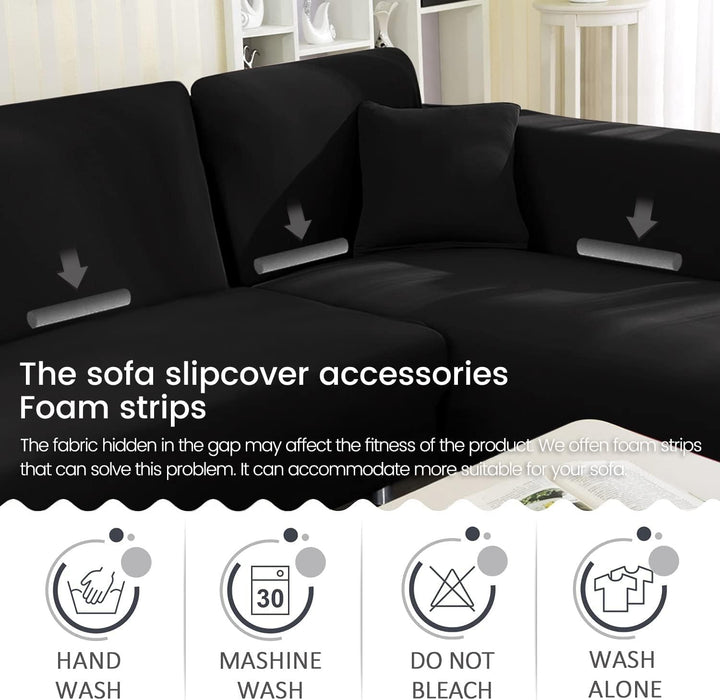 ShowyLive Sofa Überzug Ecksofa L Form Couch Überzug 2er Set Elastische Stretch mit 2 Stück Kissenbez