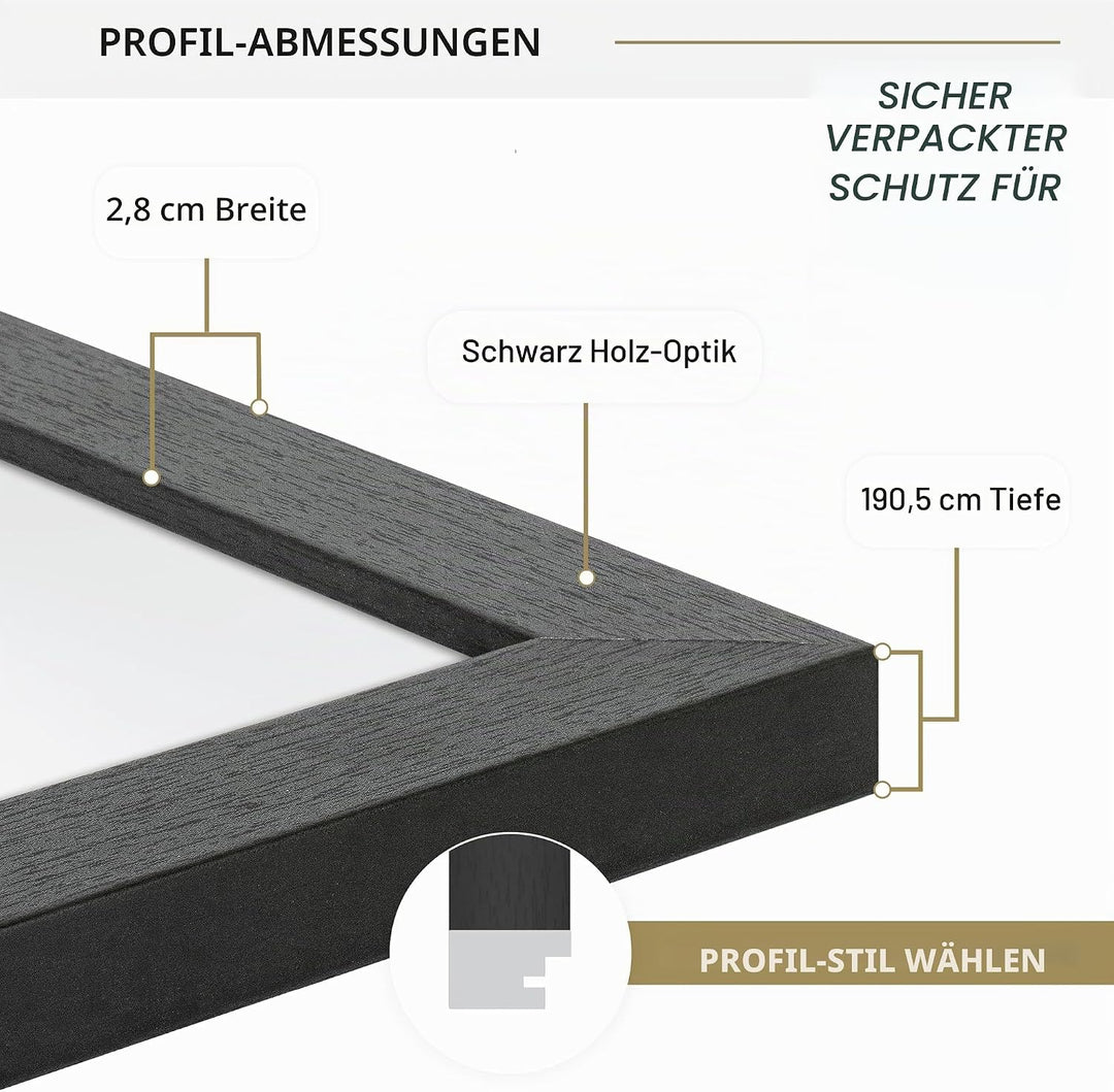MCS Studio Galerierahmen, schwarze Holzmaserung, 40,6 x 61 cm, 2 Stück Schwarz Holz-Optik 16 x 24 in